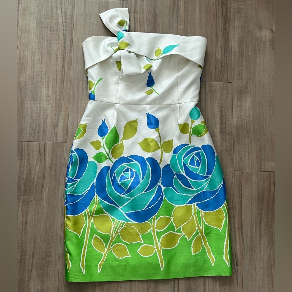 Kate Spade Contessa bed of Roses Bow shoulder Dress in a 8-Wedding dress